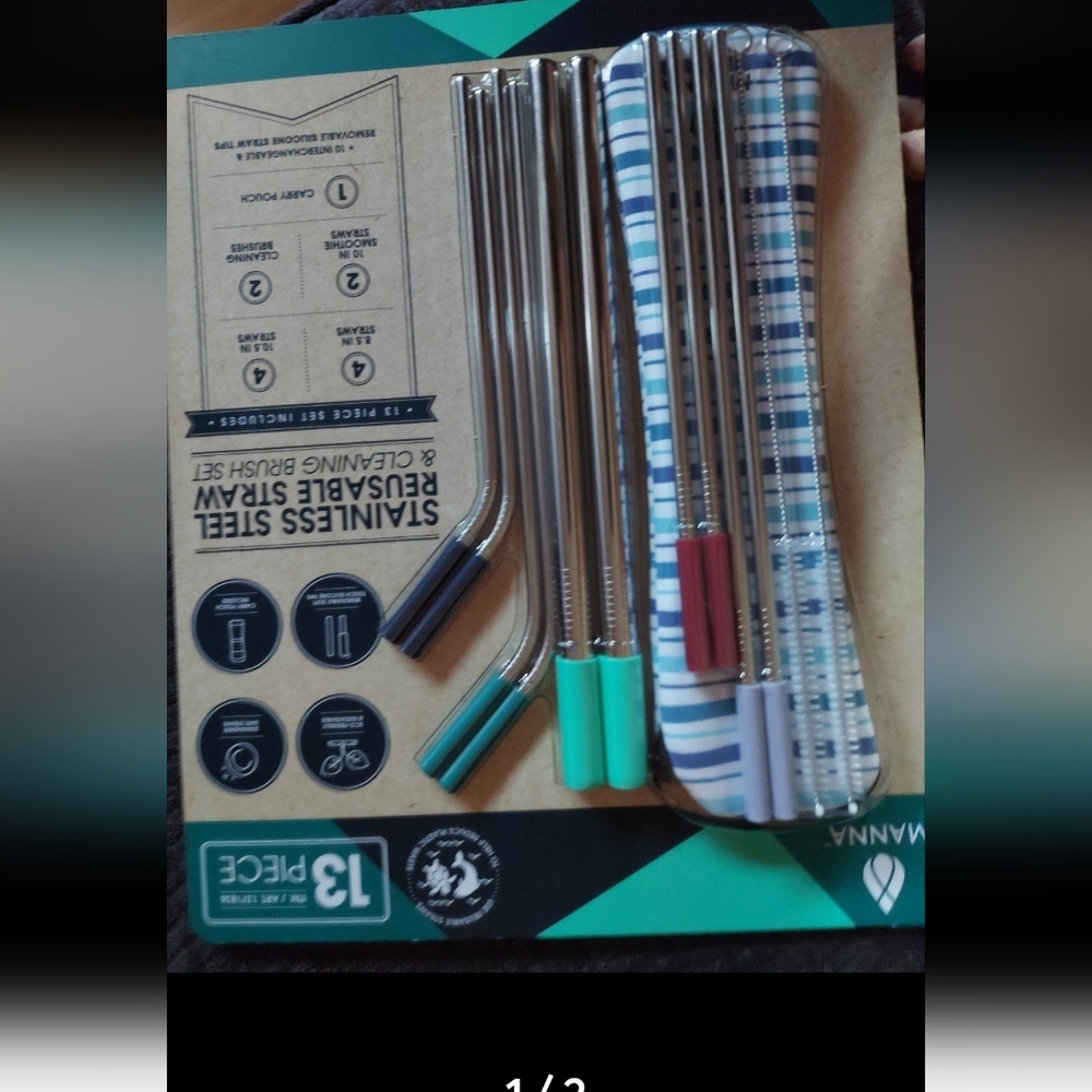 Manna 13 Piece Reusable Straw Set
